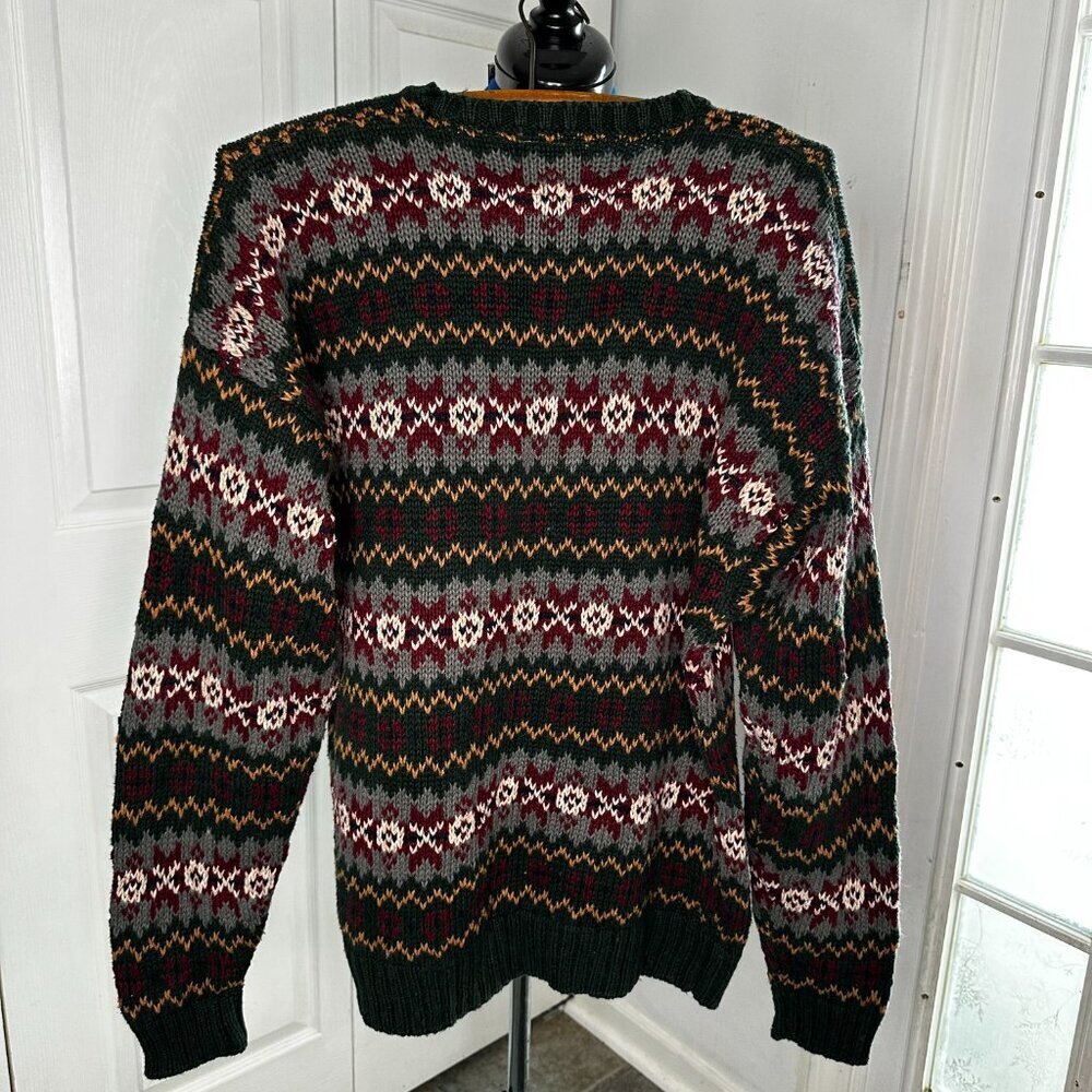 VTG Britches Great Outdoors Men's Fair Isle Cotton Geometric Sweater Size XL - Picture 2 of 6